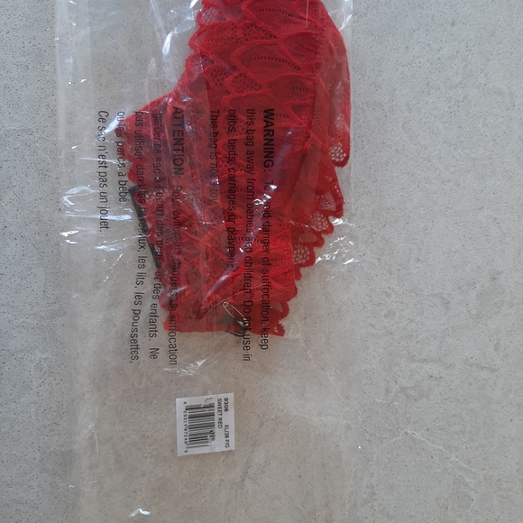 Montelle lacy thong in Sweet Red - Picture 6 of 8